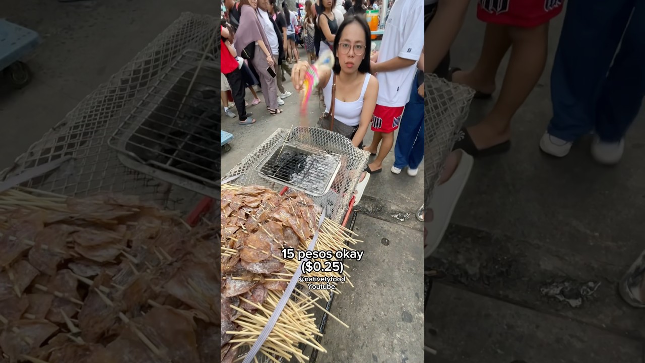 $0.25 dried squid in Philippines 🇵🇭 #philippines #streetfood