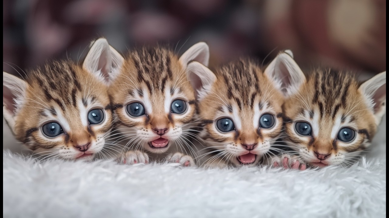 4 Baby Kittens Opening Their Eyes for the First Time 🐱👀 | Mother’s Milk Makes Them Grow Strong!