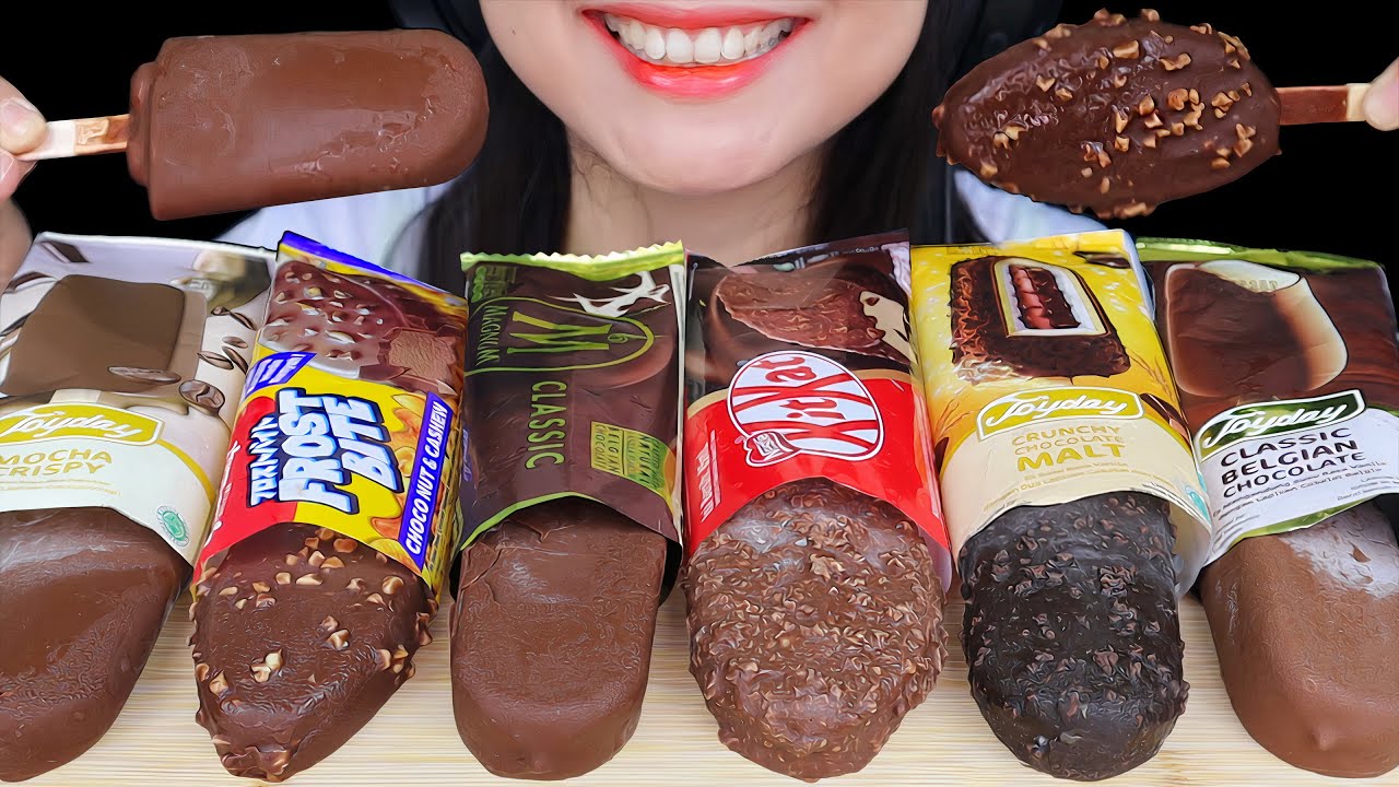 ASMR KITKAT CHOCOLATE ICE CREAM 🍫 MAGNUM, GLICO WINGS FROSTBITE, JOYDAY BELGIAN CHOCOLATE,MOCHACCINO