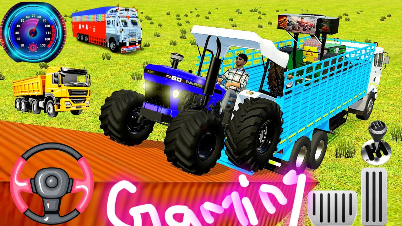 🔴🛻DRIVE TRACK AND UNLOADING MONSTER TWO TRACTORS 🛻❤️😂In game#tractoer#jcb#dumpur 
