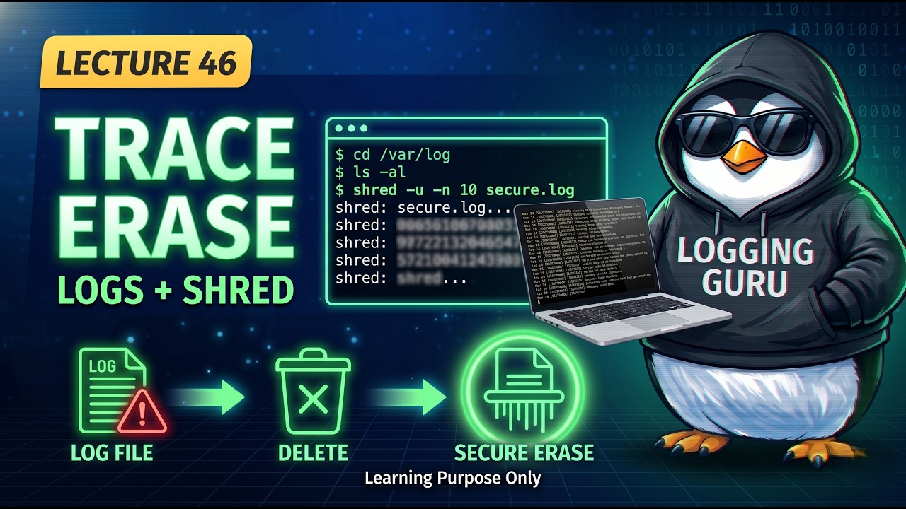 Linux Security: How Hackers Hide Their Tracks (Shred + Log Tricks) 😈