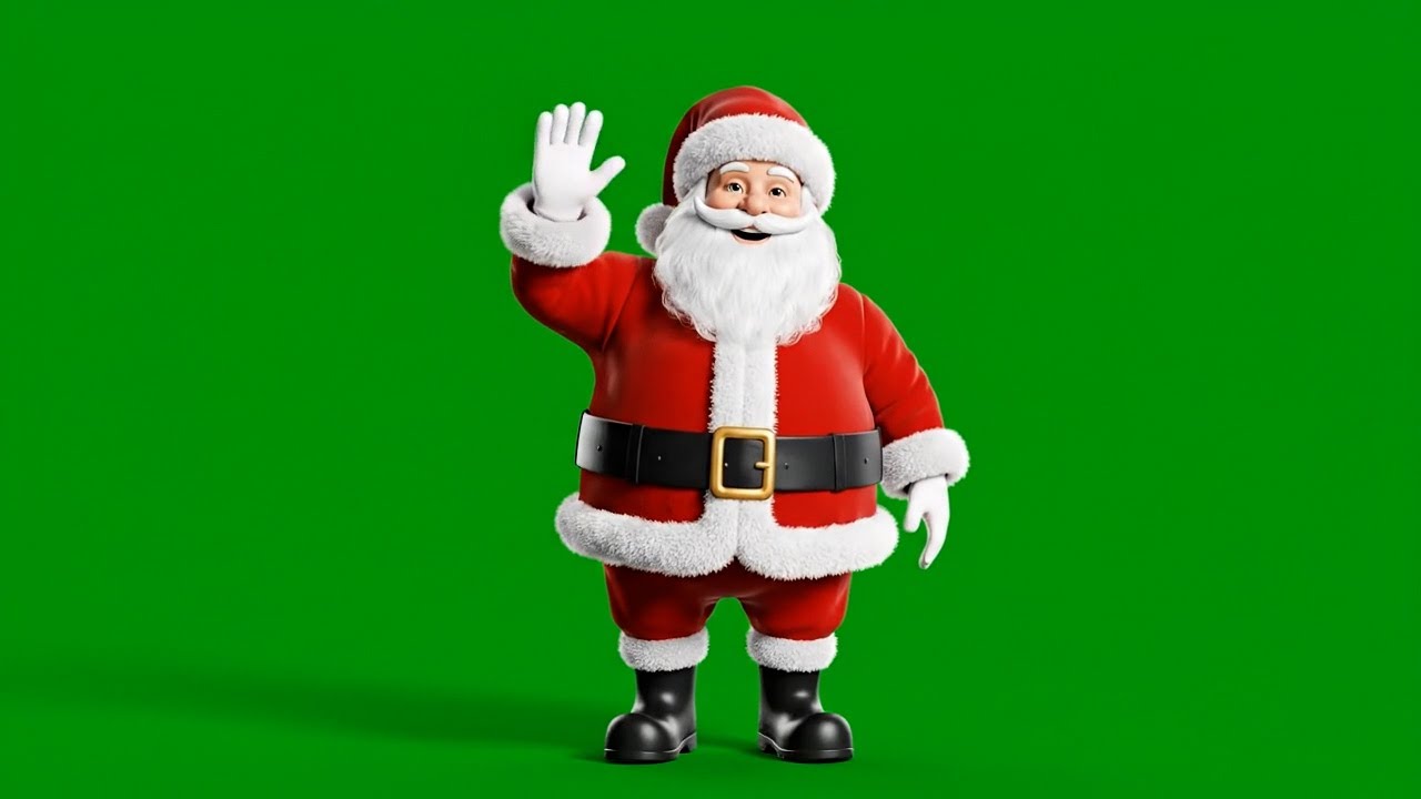 Santa Claus Dancing Green Screen | 3D Christmas Animation 2025