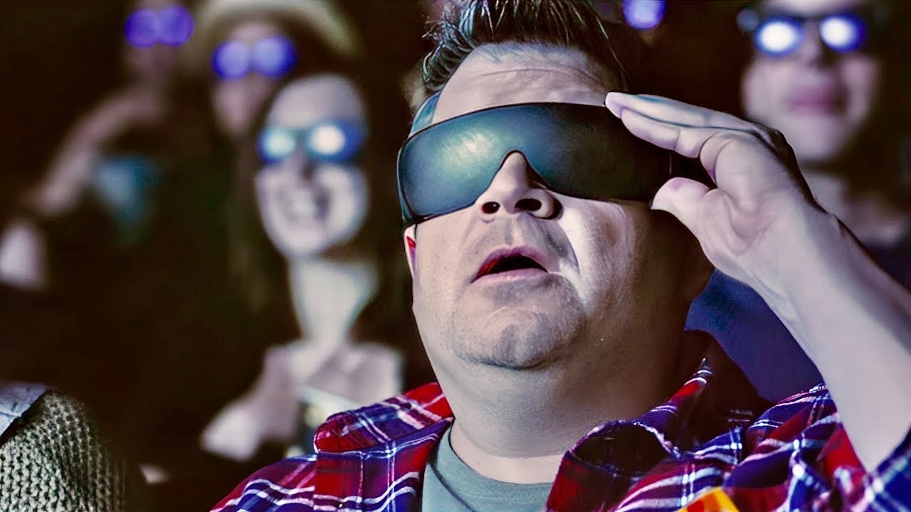 في سينما بيشوف فيلم 3d..و استخدم بالغلط نظارة 2d ويتصدم بال حقيقه ال اكتشفها