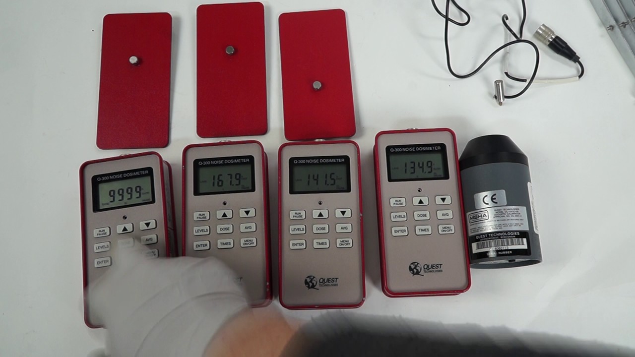 Quest Noise Dosimeter Kit of 4 Q200Q300 w Probe + QC 20 Calibrator   SEE VIDEO