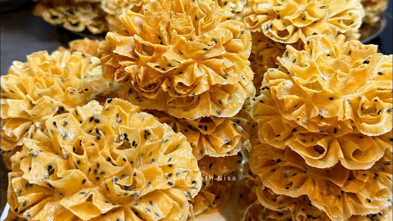 តិចនិចធ្វេីនំផ្កាចាន់ស្រួយឆ្ងាញ់😋