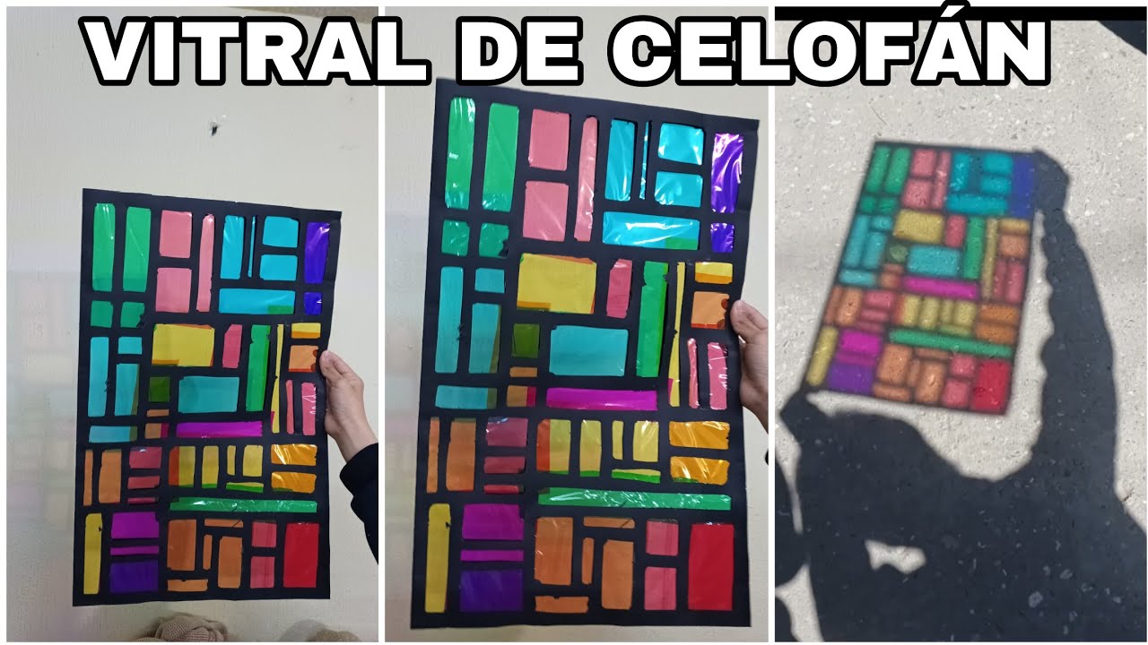 Cómo hacer un VITRAL con  CELOFÁN EN CARTULINA 