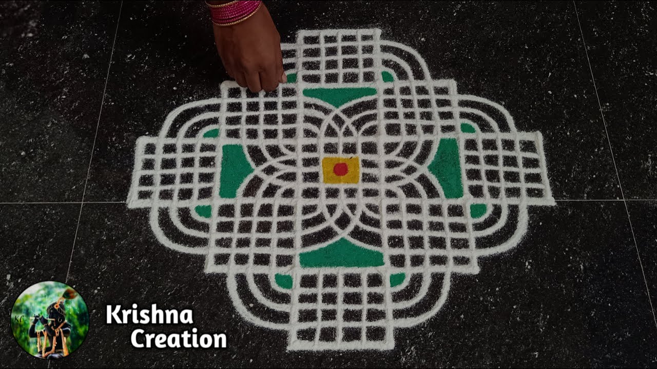 Easy Padi Kolam Design with 6x2x2 dots | Simple Padi Kolam | Beautiful Rangoli | Padi kolam Muggulu