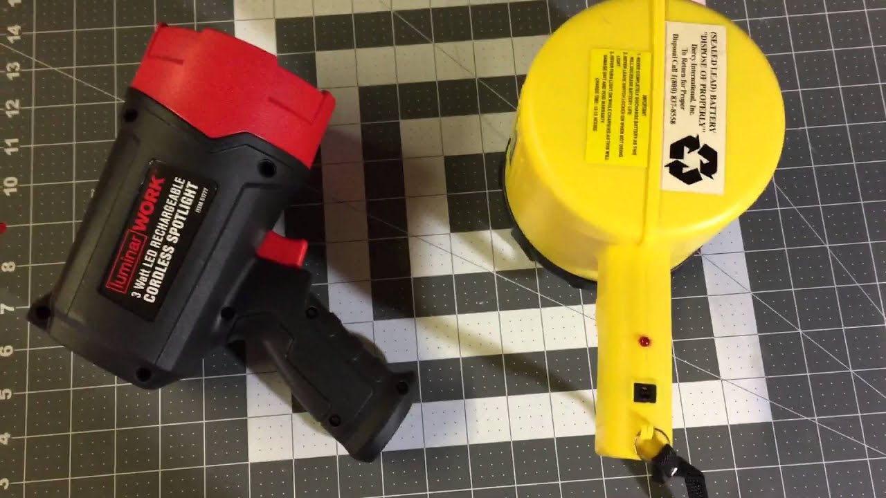 Harbor Freight #61777 LED Spotlight vs. Dorcy #41-1097 Halogen Spotlight
