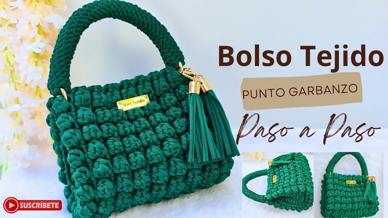 🔥BolsoTejido| Tipo Cartera/Punto Garbanzo| Facil, Rapido /Paso a Paso
