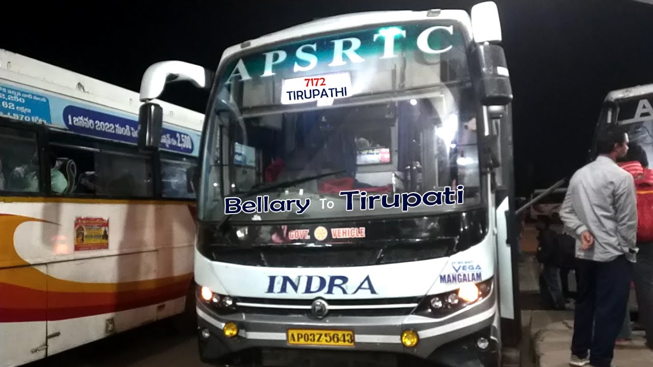 APSRTC Indra AC Seater Bus From #Bellary To #Tirupati | Bellary To Anantapur Journey by Indra AC Bus