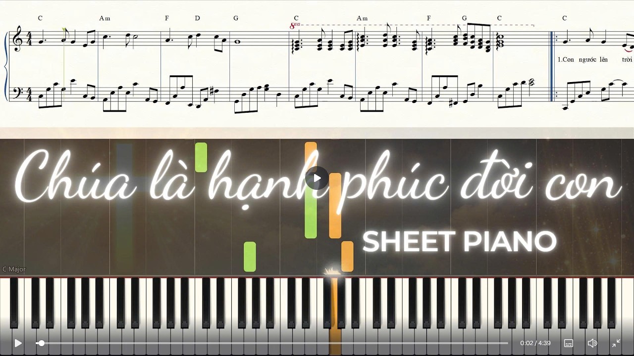 CHÚA LÀ HẠNH PHÚC ĐỜI CON | Đăng Khoa |Sheet Nhạc Thánh Ca  | Sheet Thanh Ca Free