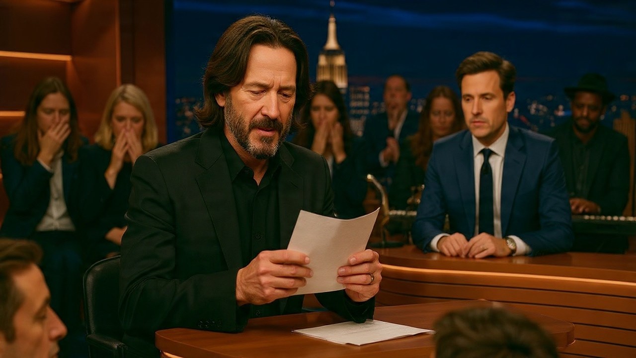 Jimmy Fallon SPEECHLESS When Keanu Reeves Suddenly Walks Off Stage After Reading This Letter