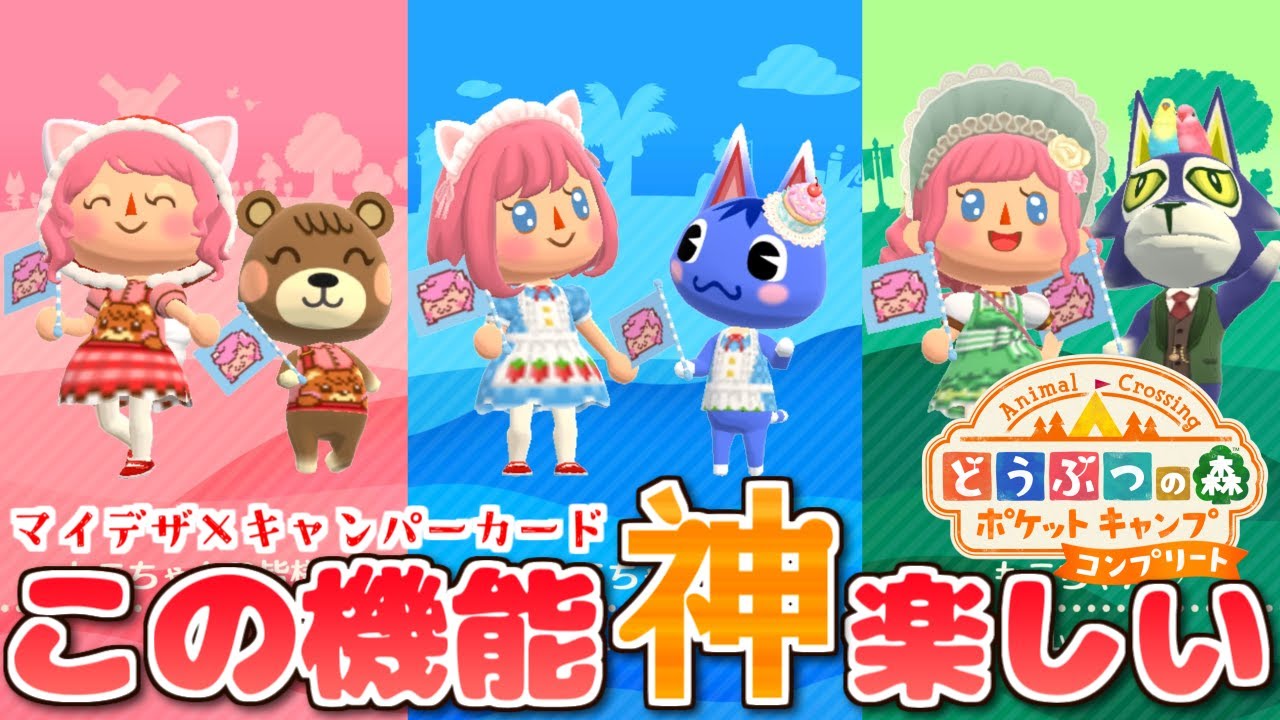 【#ポケ森】可愛すぎるキャンパーカードを作って皆様の峠にお邪魔します♡【#どうぶつの森 ポケットキャンプコンプリート】