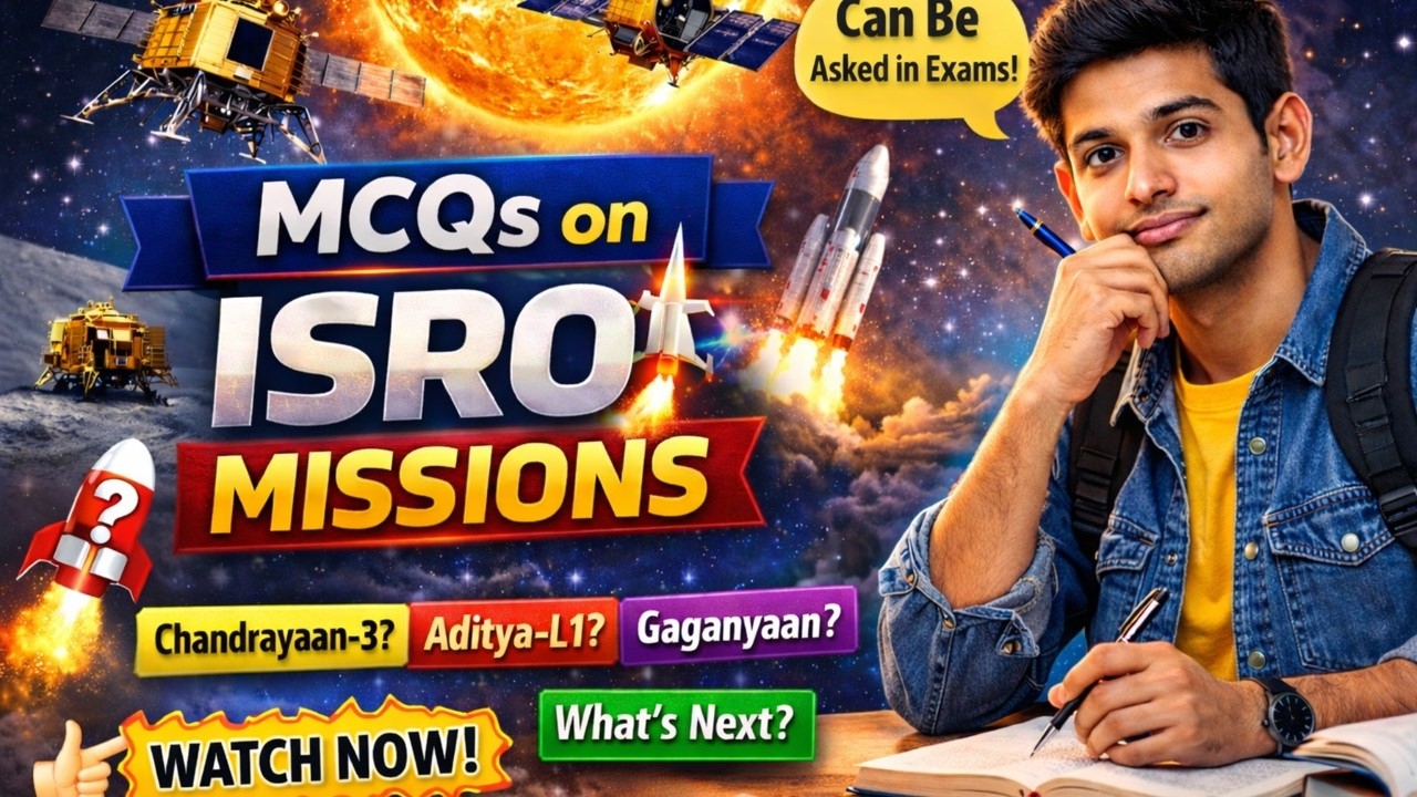 30 Important MCQs on ISRO Missions | Chandrayaan-3, Aditya-L1, Gaganyaan | Current Affairs Quiz