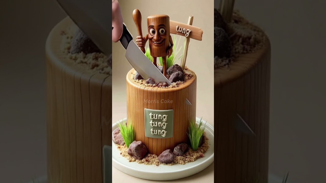 Tung Tung Tung Sahur Cake 🍰 Satisfying Brainrot Cake Slicing