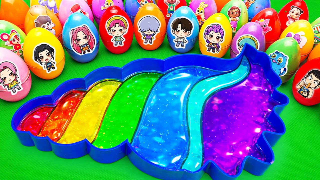 How To Make 🌈 Rainbow SNAIL bathtub from Mixing Glossy SLIME in CLAY Eggs Coloring Satisfying ASMR