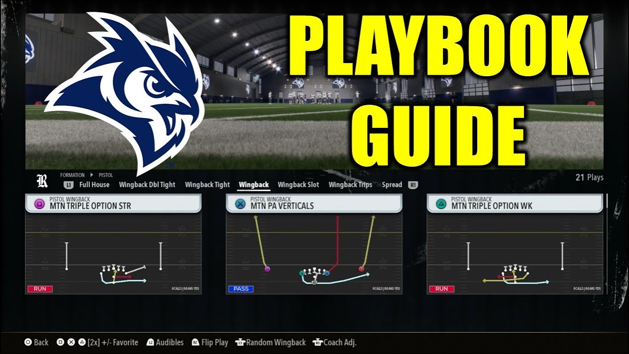Rice Wingback Spread Option Playbook Guide - College Football 26