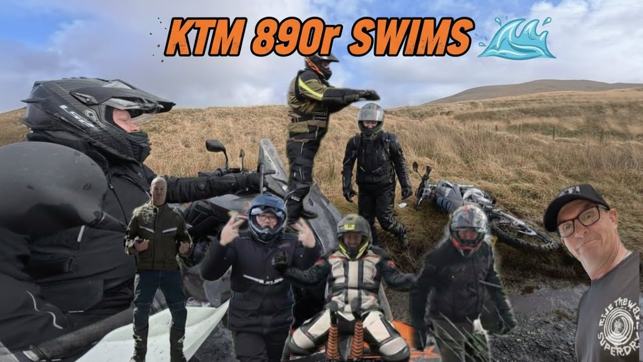 Ktm 890r x 2, 1 swimming  Claerwen Trial, Dt125, Cfr3 300, AficanTwin, Ajp600, Nordan 900 Transplap