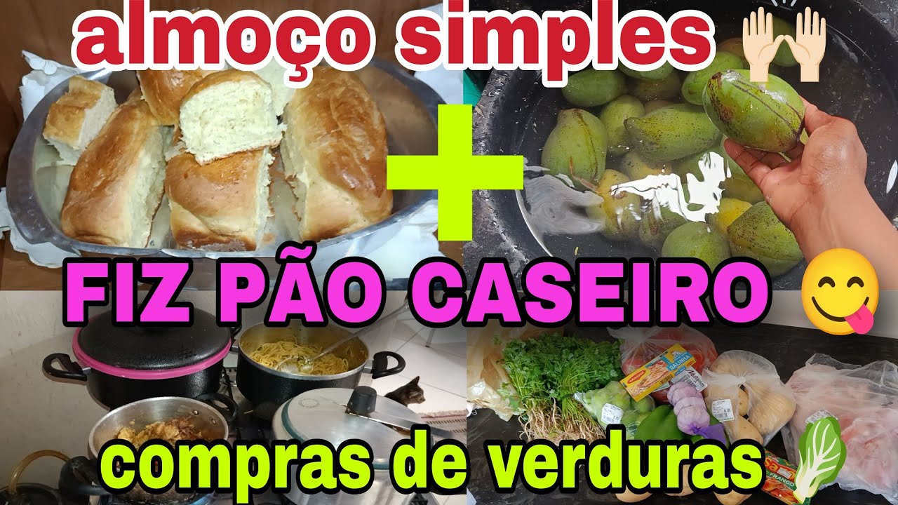 #vlog RECHEADO FIZ PÃO CASEIRO 😋 + ALMOÇO SIMPLES E GOSTOSO // COMPRINHAS DE VERDURA 🥬 #maesolo