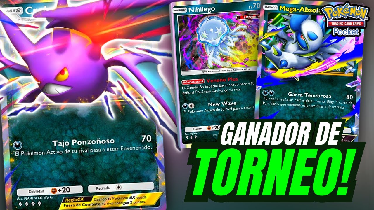 Crobat EX + Nihilego + Mega-Absol | El deck de VENENO que ganó el torneo ☠️🏆 Pokemon TCG Pocket!