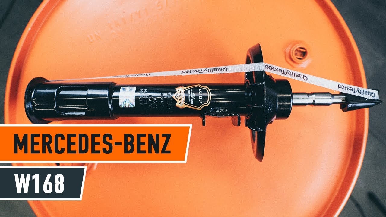 How to change a front shock strut on MERCEDES W168 [TUTORIAL AUTODOC]