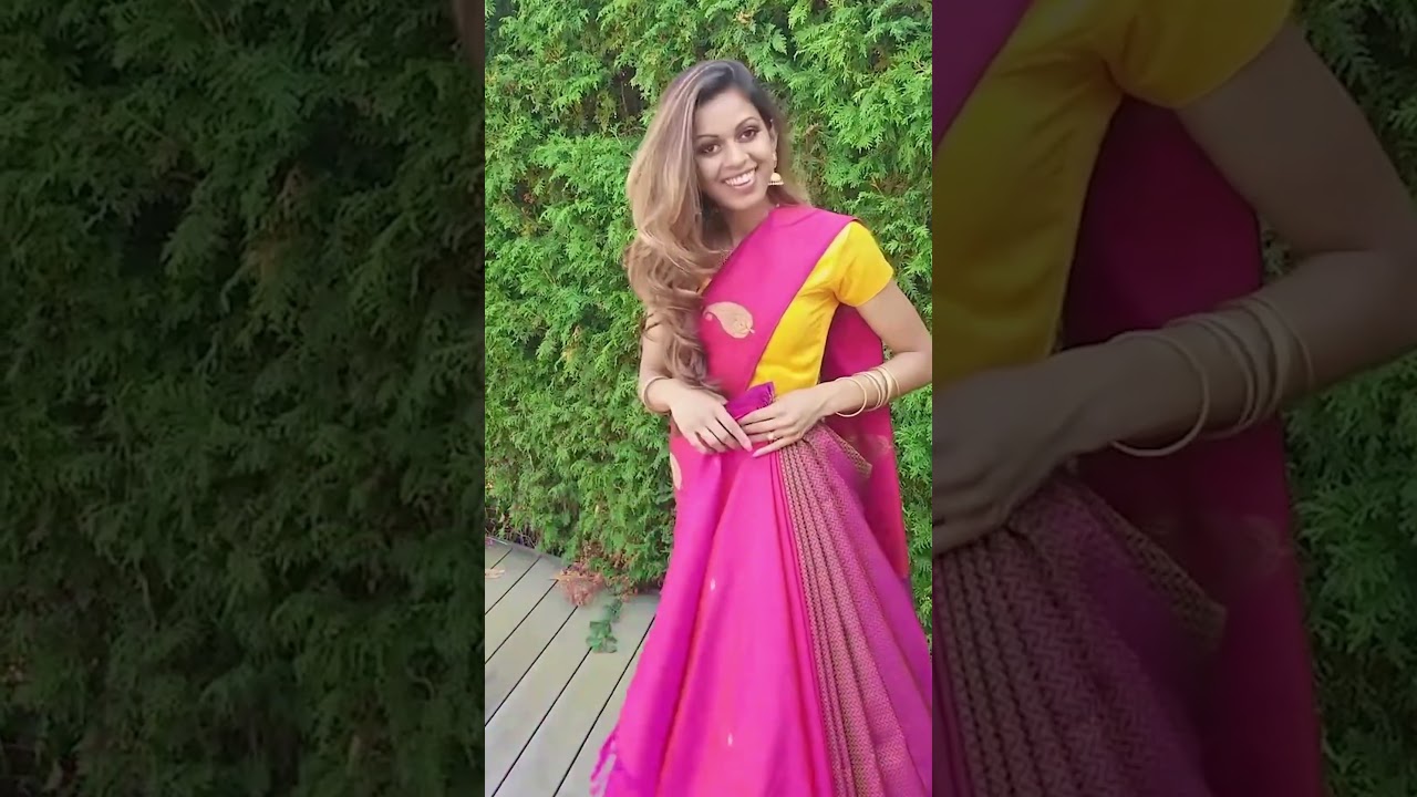 Easy Cancan Saree Drape | Lehenga style | cancan saree drape | saree draping | skirt | #shorts