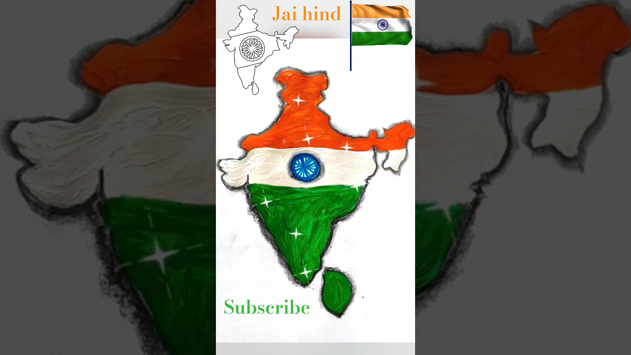 🇮🇳India Map Drawing | Easy & Creative Tricolour Art | Bharat Ka Naksha Drawing for Independence Day
