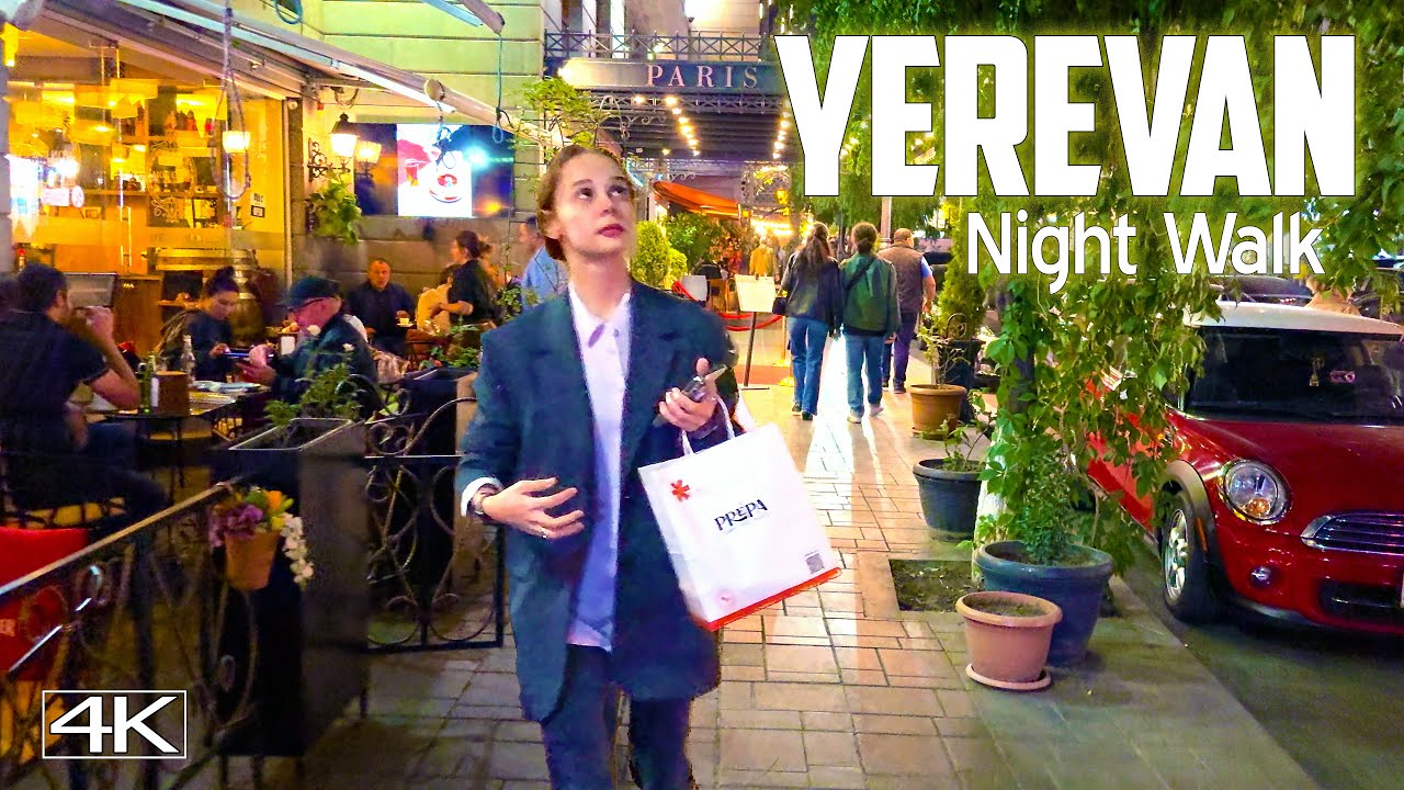✨ Yerevan's Golden Moment: 25-Minute Evening Walk in the City Center! 🇦🇲 | 4K 60fps
