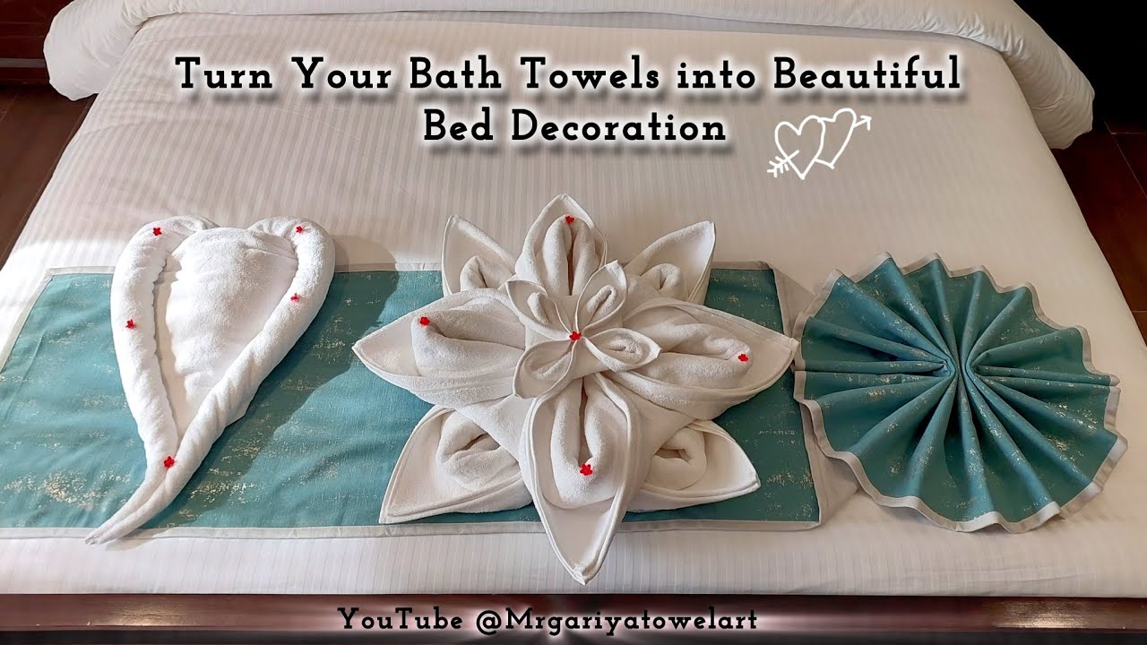 Create Stunning Flower Towel Art For Your Bed Runner And Wow Your Guests With This Decor Trick!