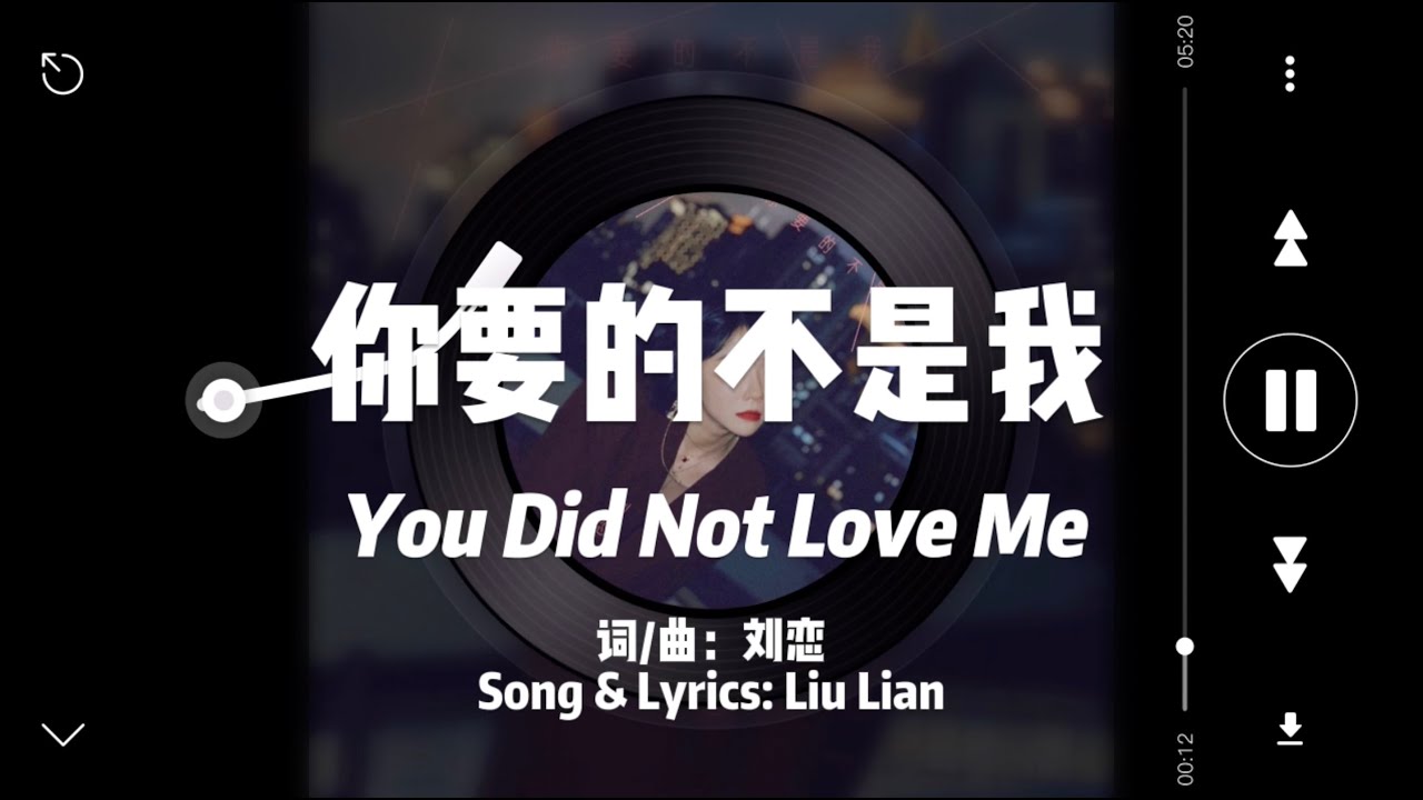 你要的不是我  You Did Not Love Me - 刘恋 / Liu Lian (Eng Sub) “你要的不是我，是幻想中的那一个”