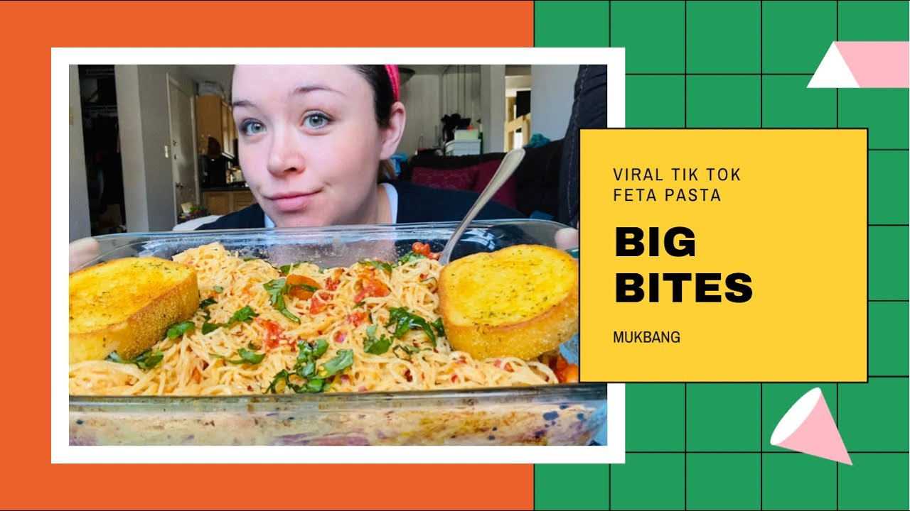 BIG BITES of TIK TOK FETA PASTA 🤤🤤Mukbang