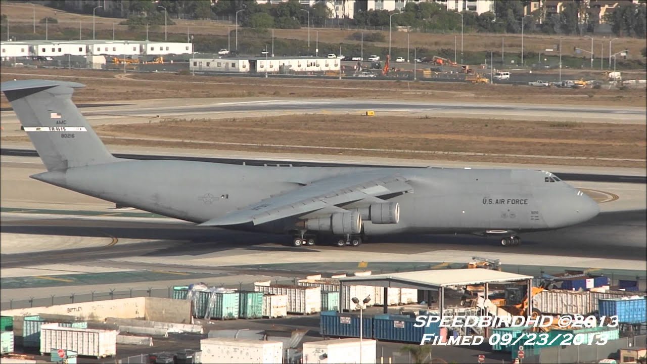 US Air Force Lockheed C-5 Galaxy "Travis AFB" [68-0216] Taxi and Takeoff