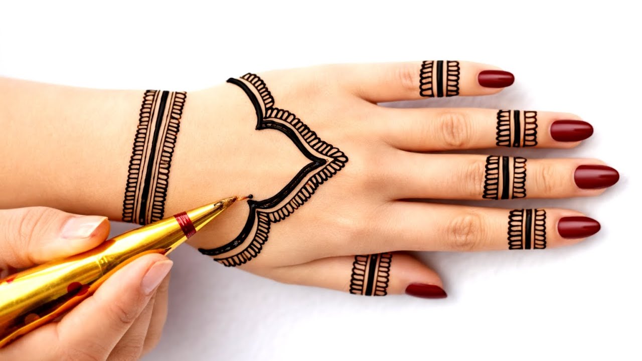 Easy and simple mehndi design backhand mehndi design ll kritimehndi ll #henna #mehndi #viralvideo 