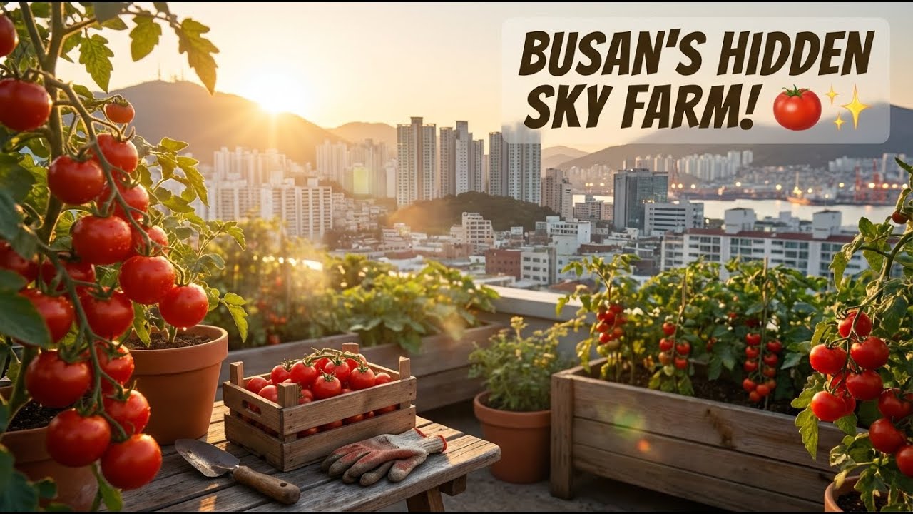 Rooftop Garden Farm in Busan: Growing Cherry Tomatoes from Seed to Harvest | Farm-to-Table Life