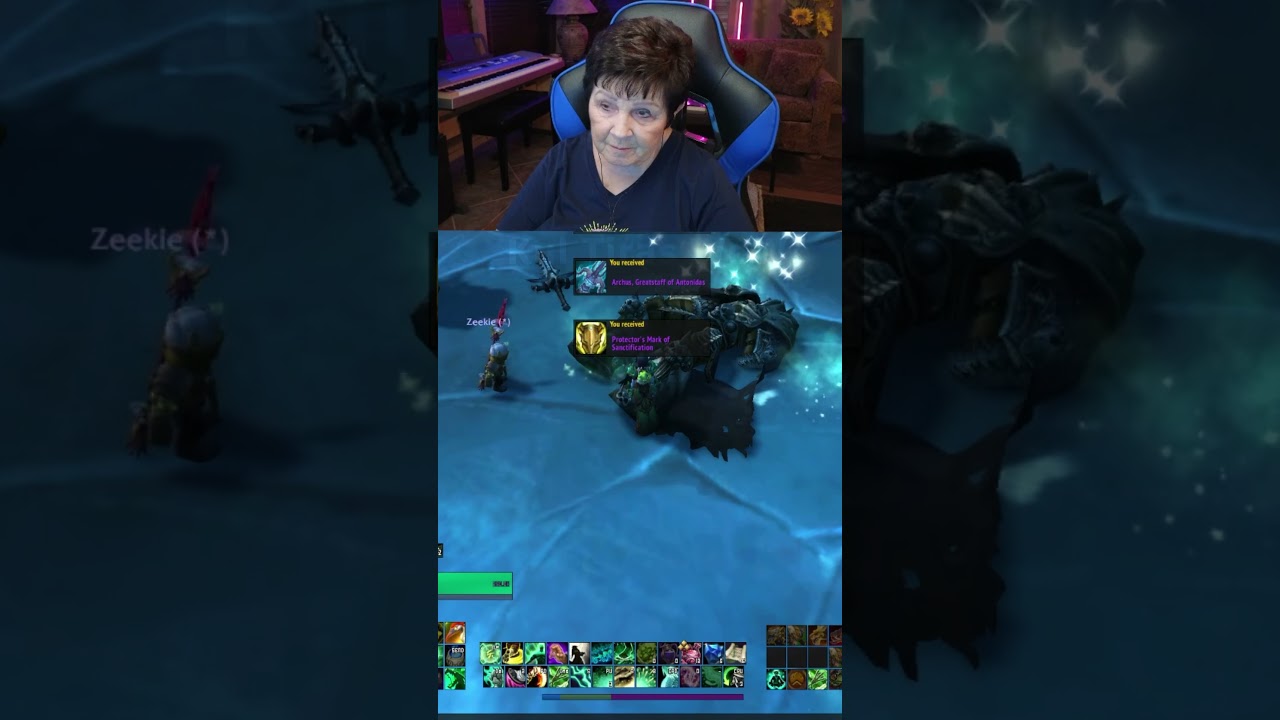 A 80 years old Grandma loots Invincible Reins in WoW