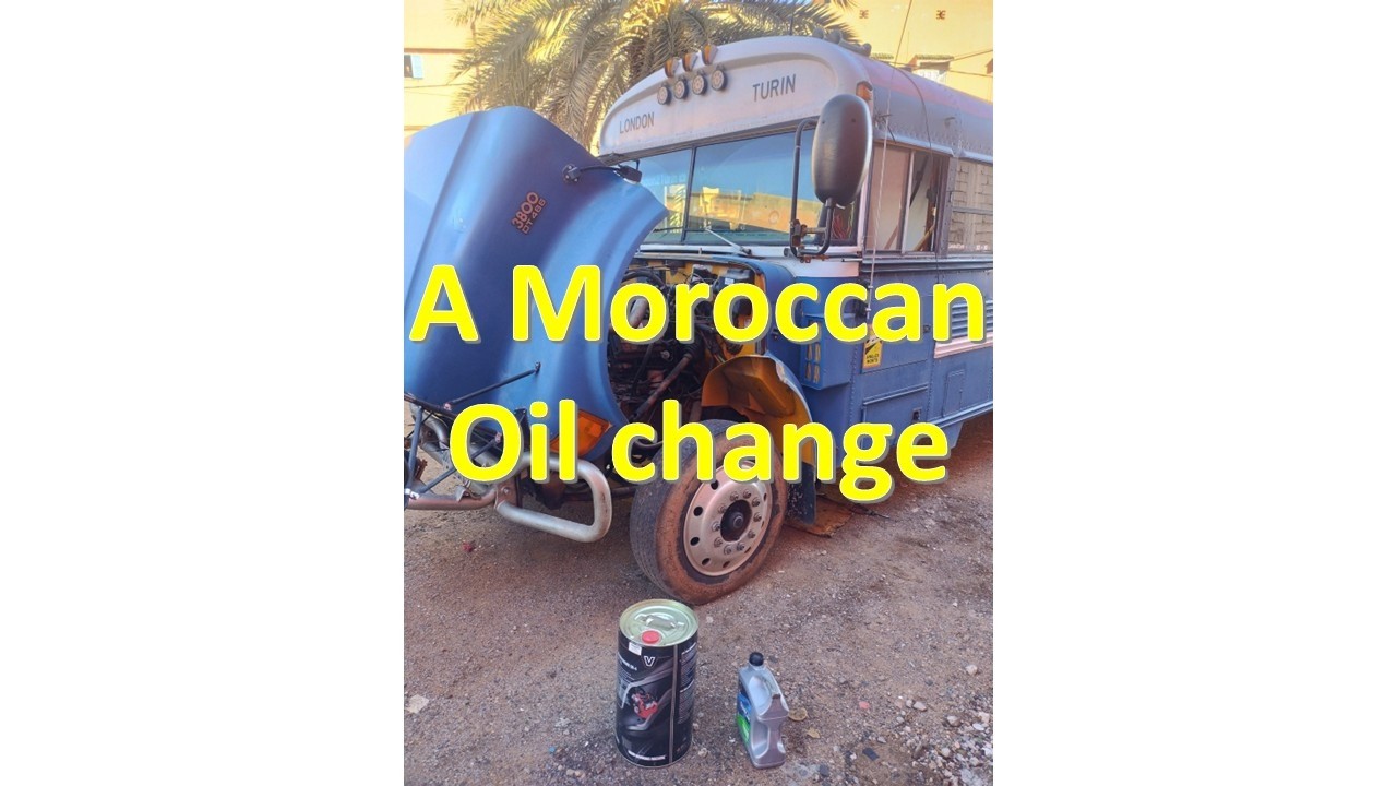 A US Skoolie in Africa - Getting the oil changed