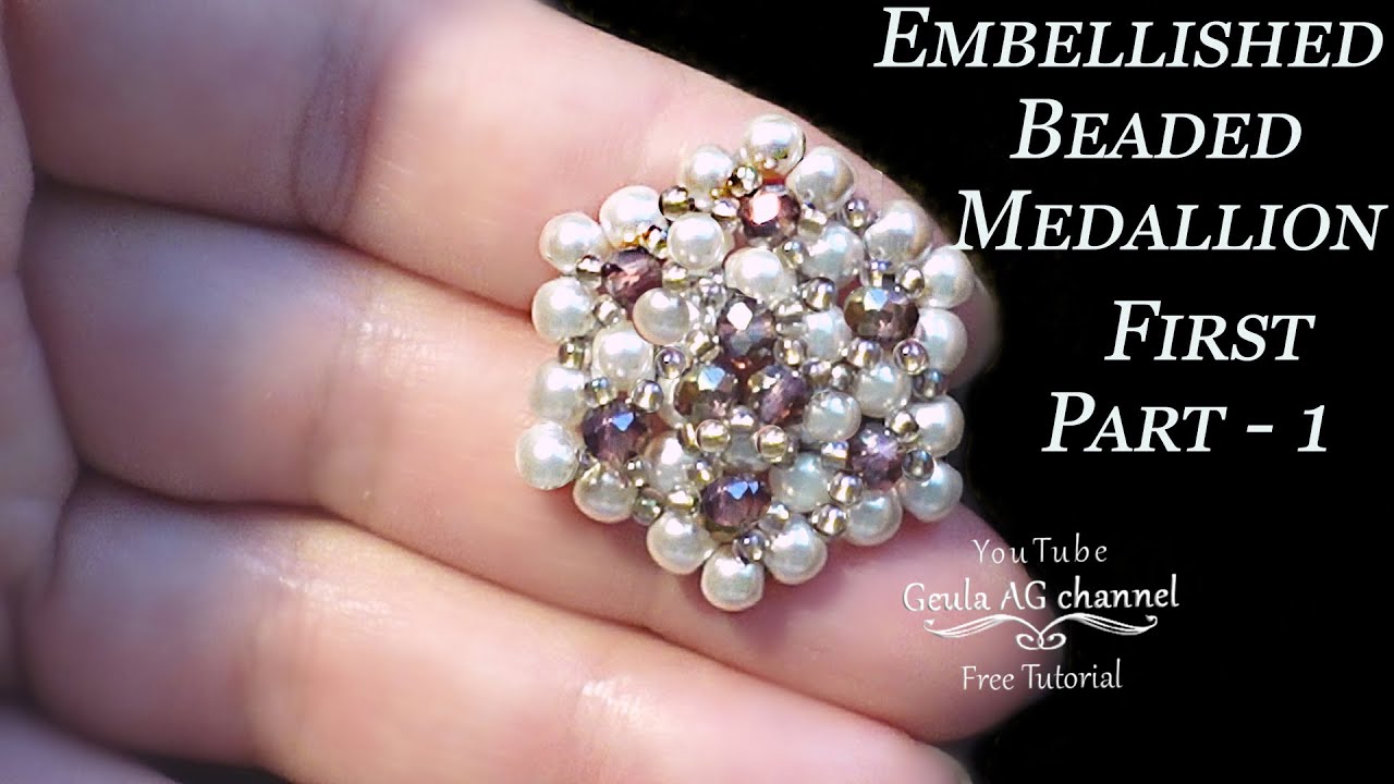 Embellished Beaded Medallion for Beads Bracelets, Earrings, Pendant Necklaces, Brooches