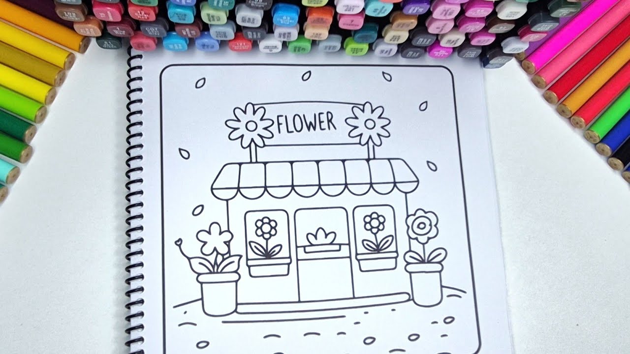 ASMR Color with Me | Cozy Flower Shop Coloring | Relaxing Vibes