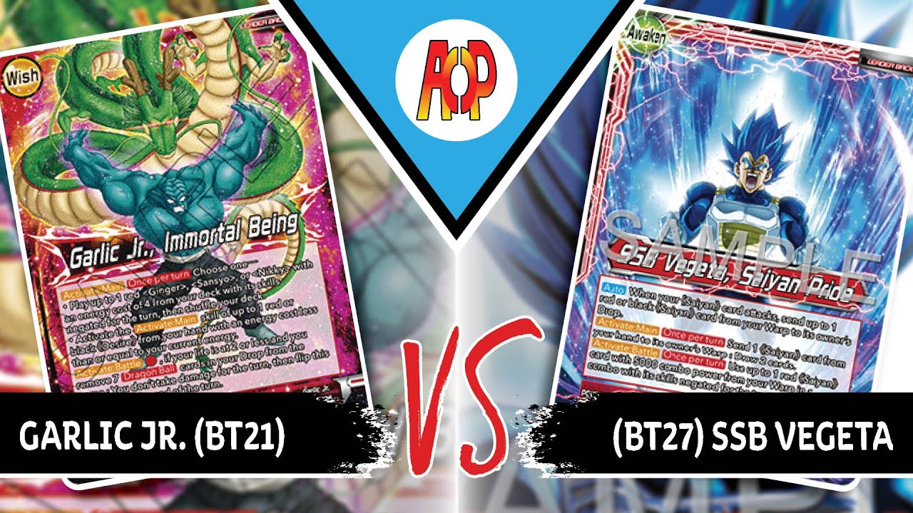 Garlic Jr. (R) vs SSB Vegeta (R) | Gameplay | DBS TCG