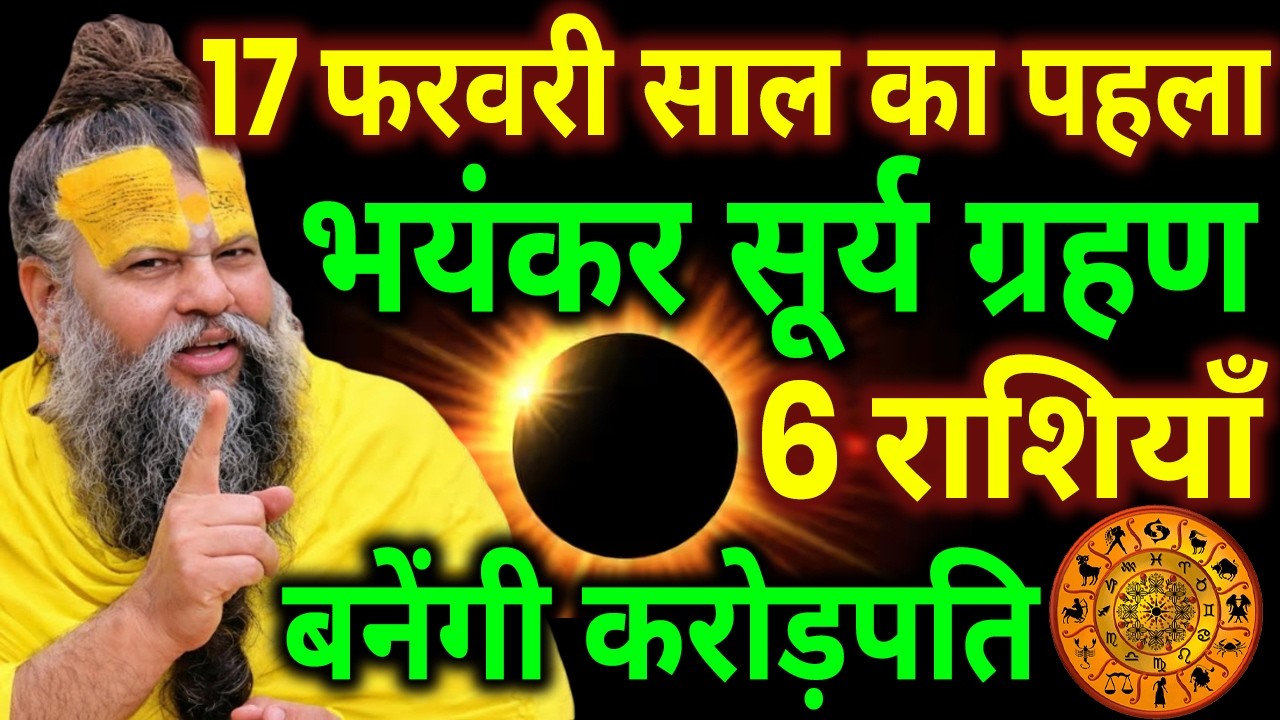 17 फरवरी भयंकर सूर्यग्रहण: 300 साल बाद ये 6 राशियां बनेंगी करोड़पति! | Surya Grahan 2026