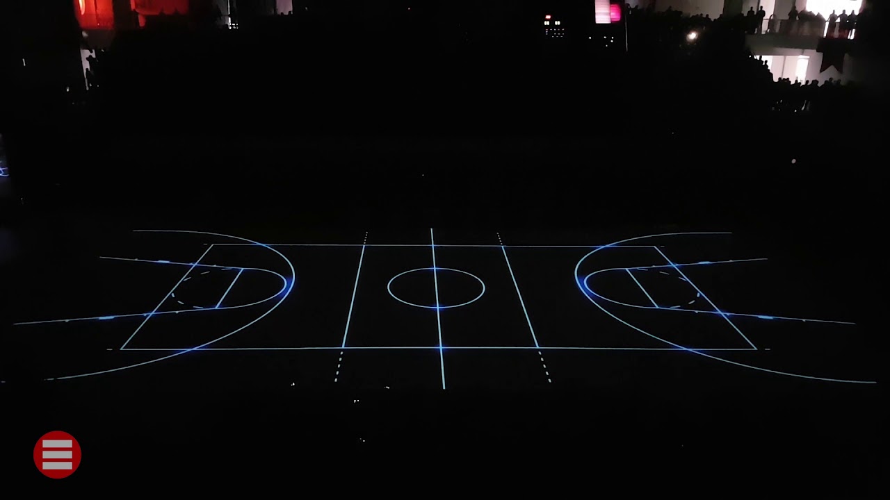 Basket sahasında 3d video mapping show