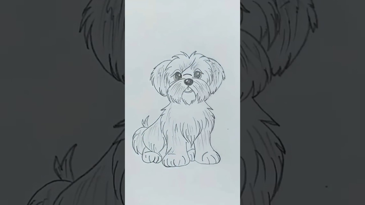 how to draw cute dog✅