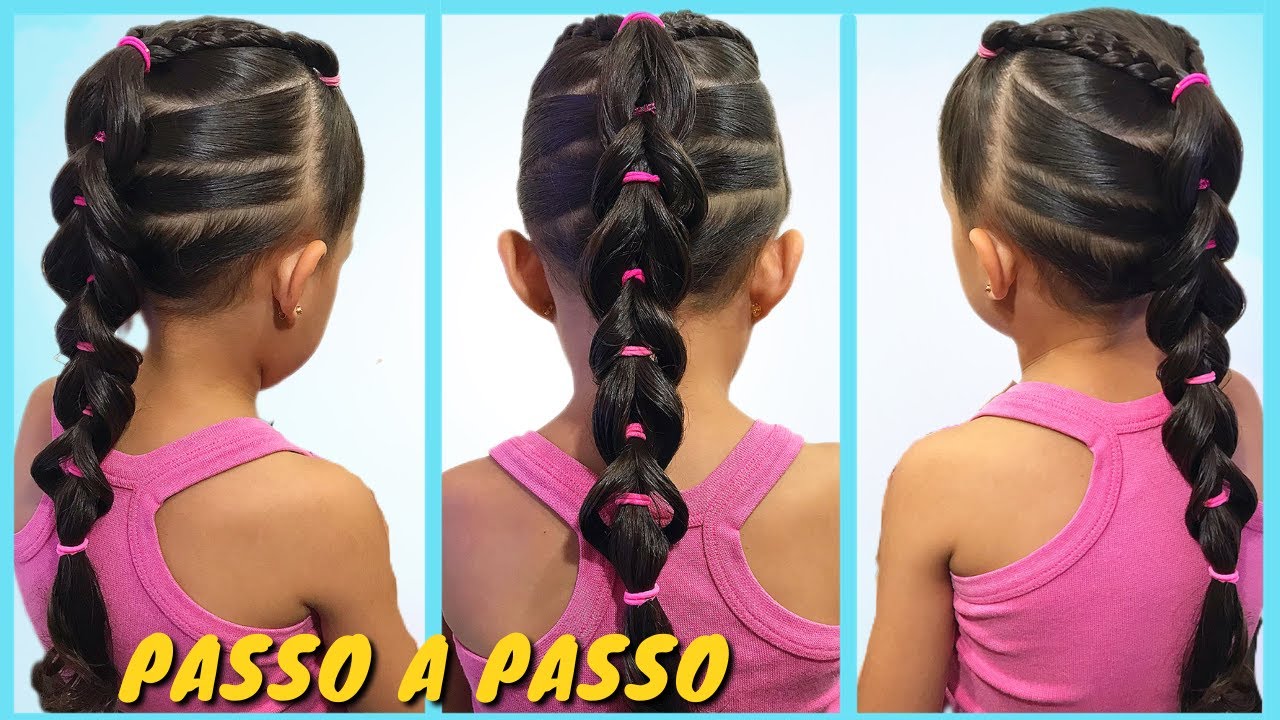 Penteado infantil fácil: como fazer um penteado de criança bonito com xuxinhas