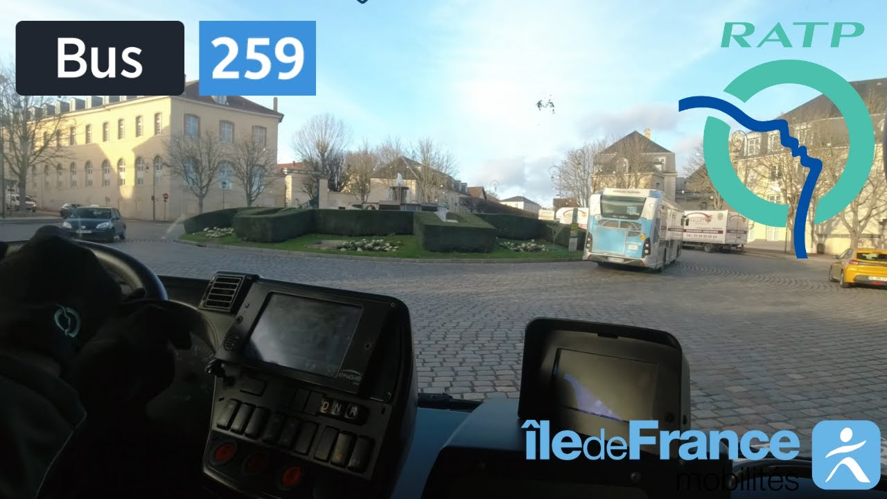 Bus 259 RATP | Centre Bus de Nanterre - Rueil-Ville - Saint-Germain-en-Laye RER - 4K