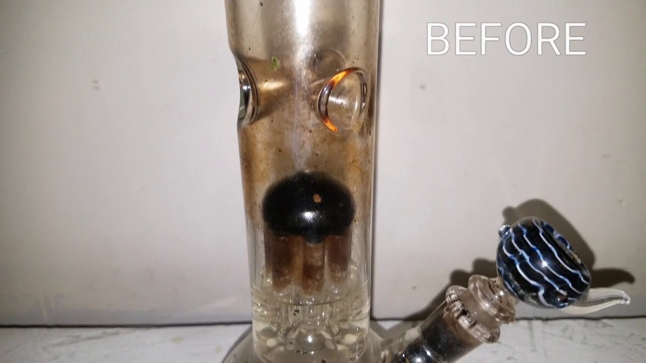 BEFORE & AFTER BONG CLEANING !!!!!!!!