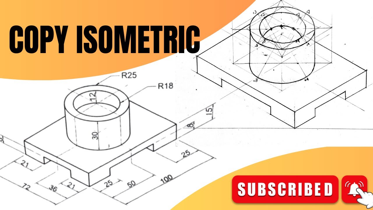 circle isometric -  COPY ISOMETRIC - engineering drawing