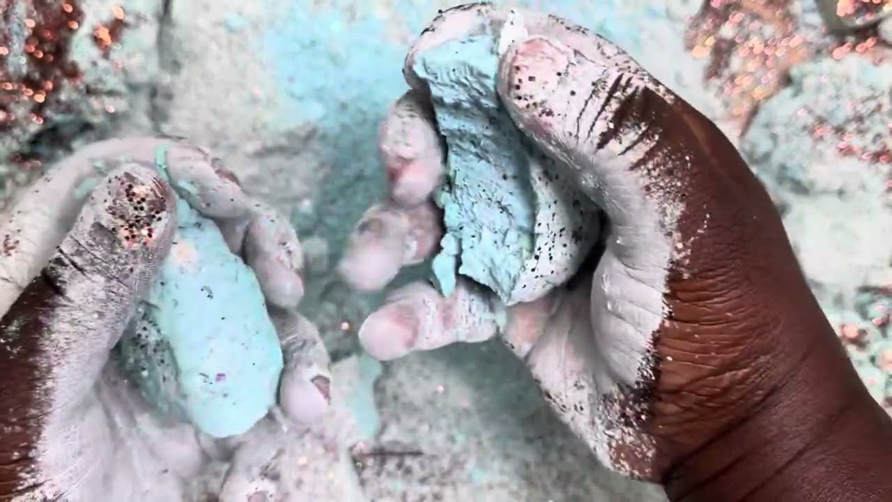 Bunch of random chalks being crushed 