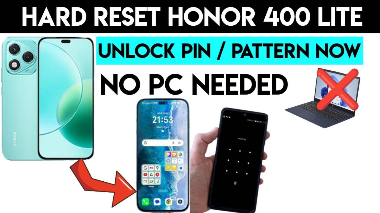 Honor 400 Lite 5G - How to Hard Reset & Unlock Forgotten Pattern/PIN