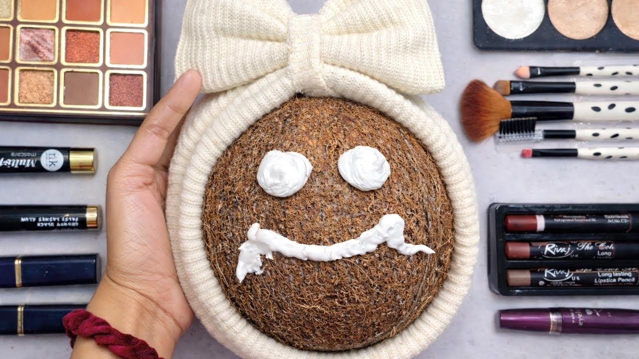 ASMR Makeup on Coconut (No Talking ) | Makeup for Sleep