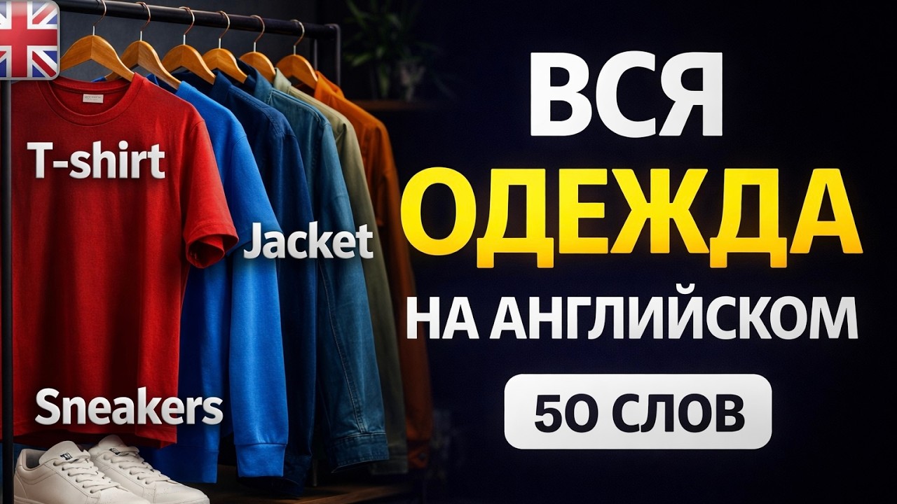50 английских слов: ОДЕЖДА | Гардероб на английском для начинающих с иллюстрациями (A1–A2)